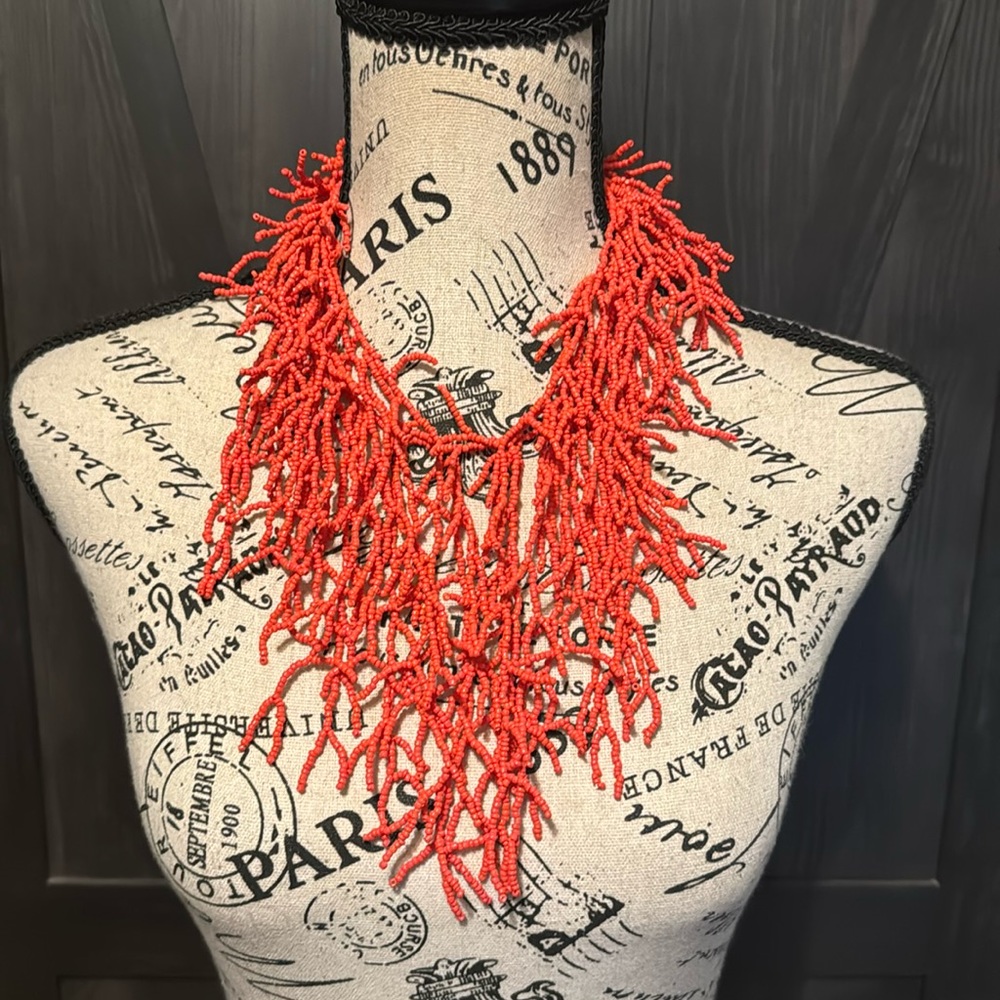 Coral beaded necklace